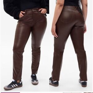 Gap vintage slim, high-rise, Brown polyurethane pants size 31 waist/12L